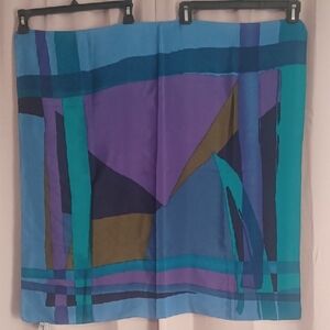 Printemps Silk Square Scarf Vintage 80's Made In Italy 29.5×29.5